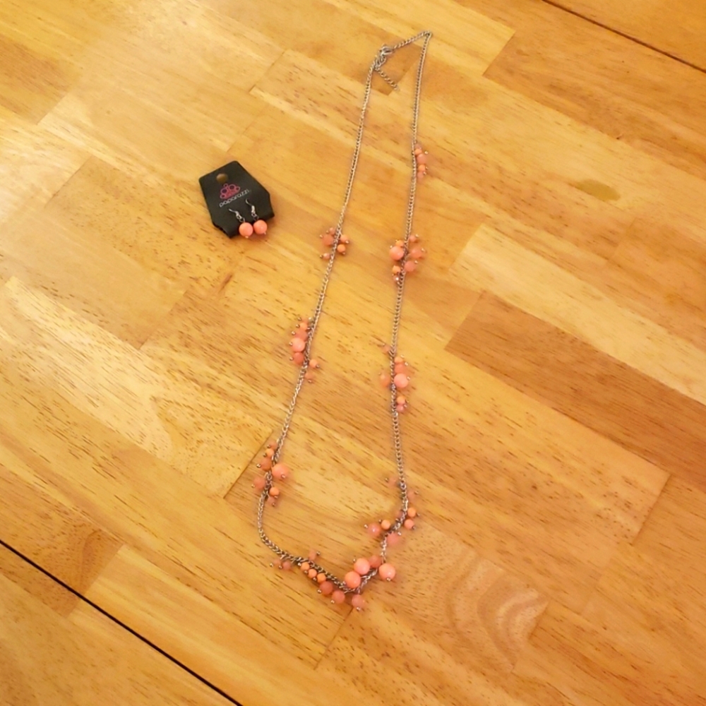 Coral Pink Statement Jewlery Set